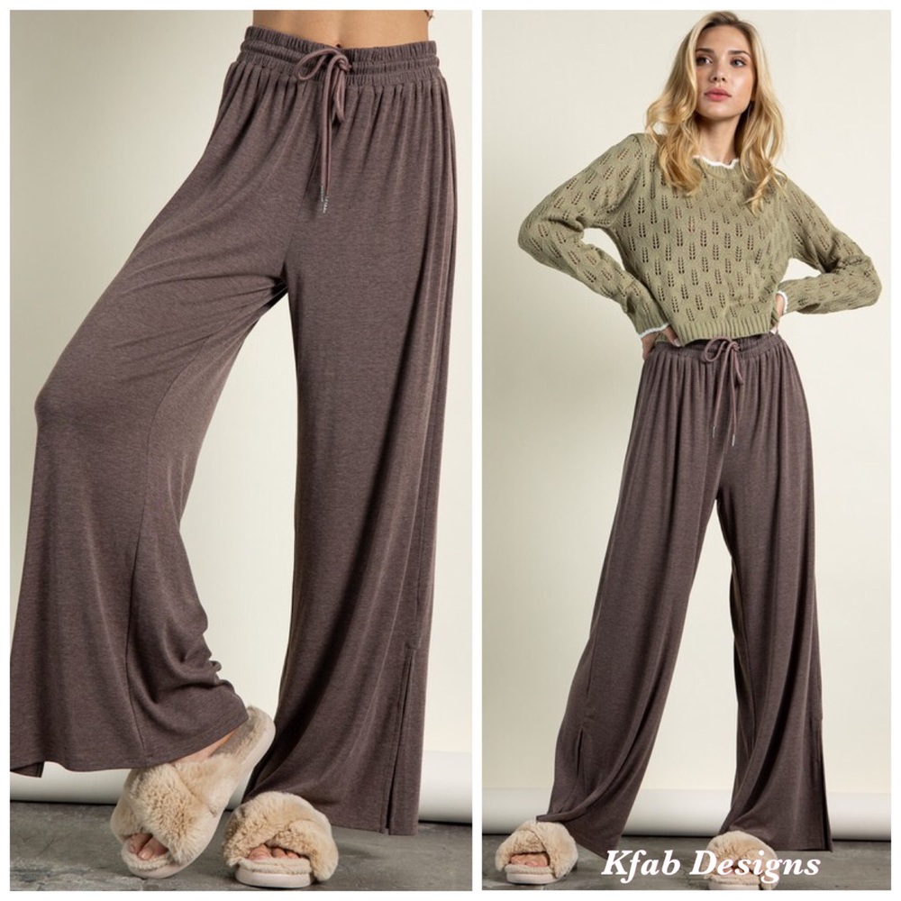 ❤️LAST! AMAZINGLY SOFT SIDE SLIT WIDE LEG PANTS! - Picture 2 of 8